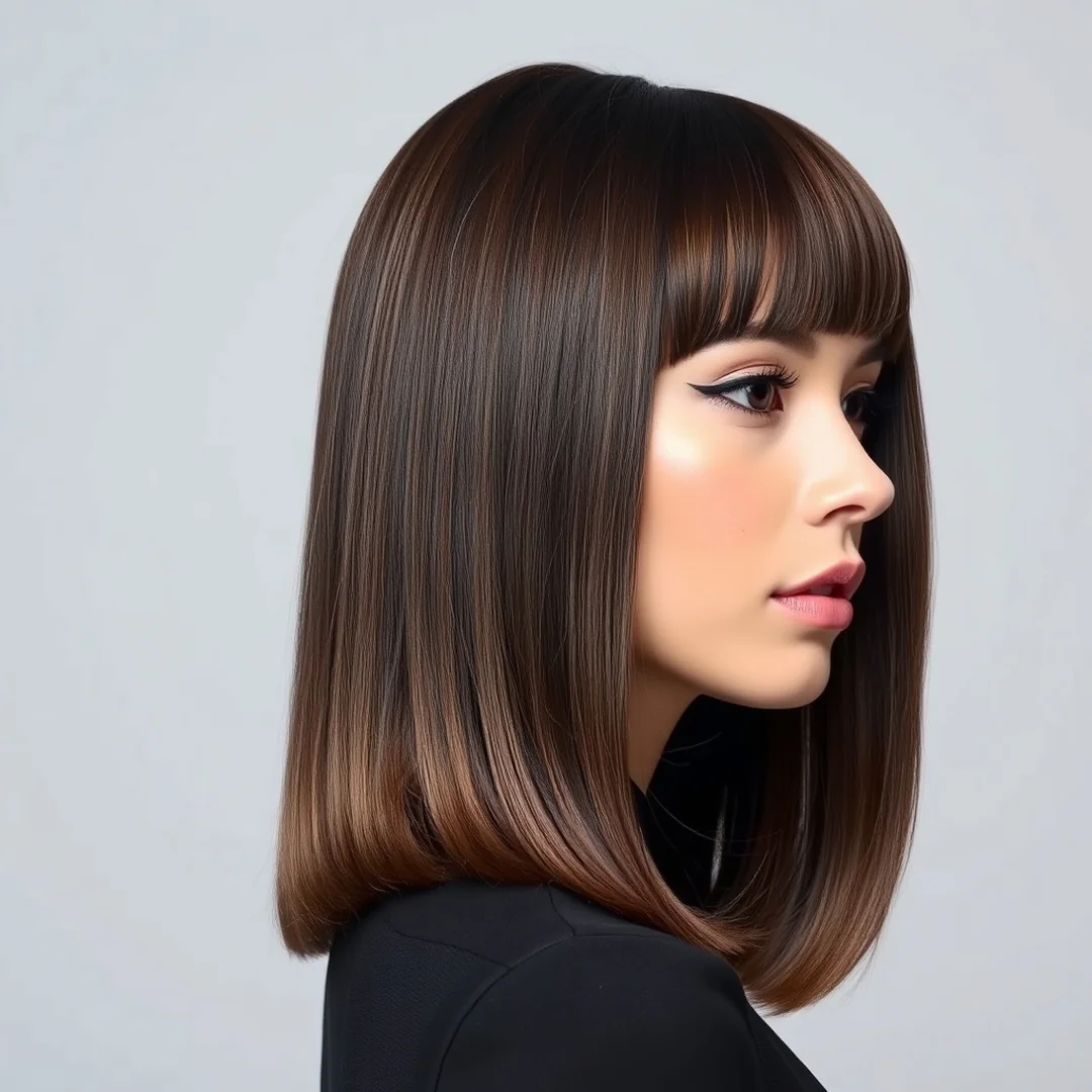 Straight Lob Curtain Fringe - 18 Lob Curtain Bangs Hairstyles Trending Everywhere Now