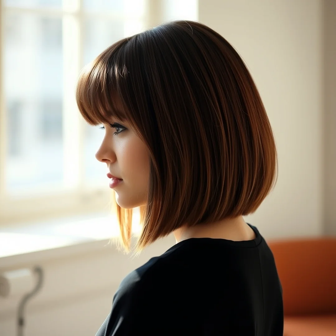 Blunt Lob Fringe - 18 Lob Hairstyles Balayage Bangs High End Style Ideas