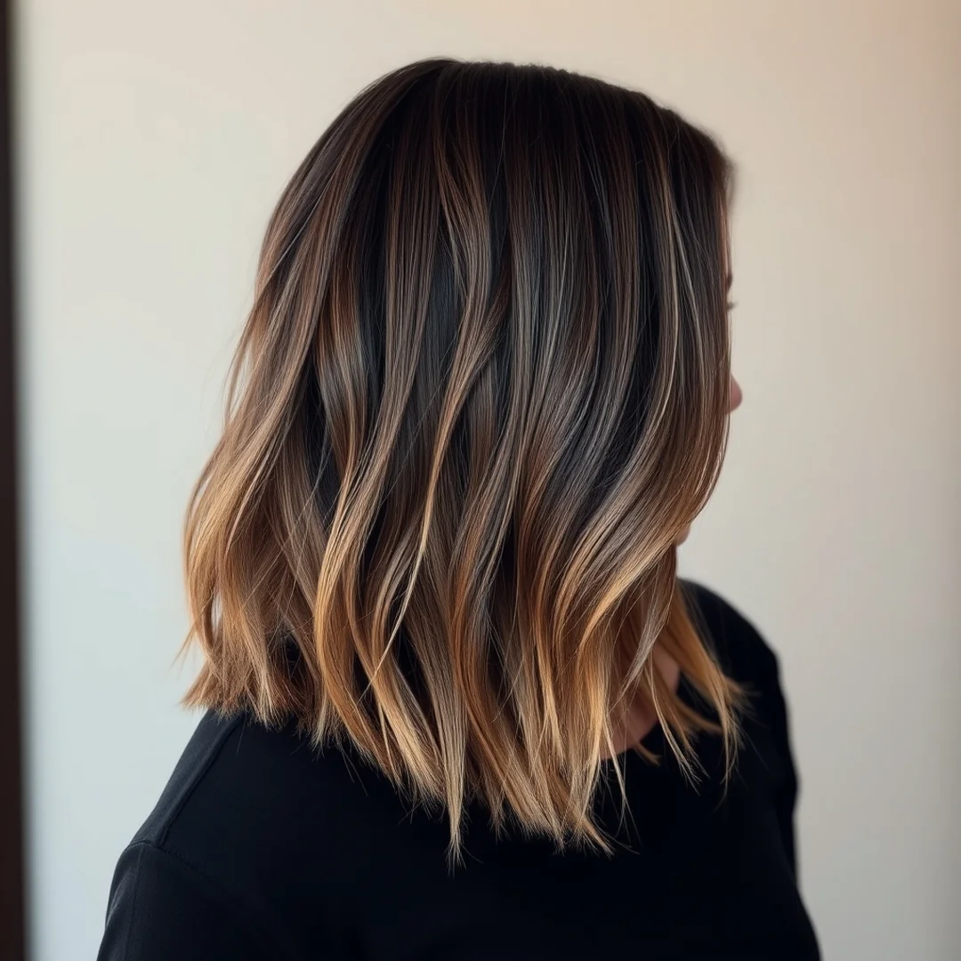 Textured Ends Lob - 18 Lob Hairstyles Balayage Bangs High End Style Ideas