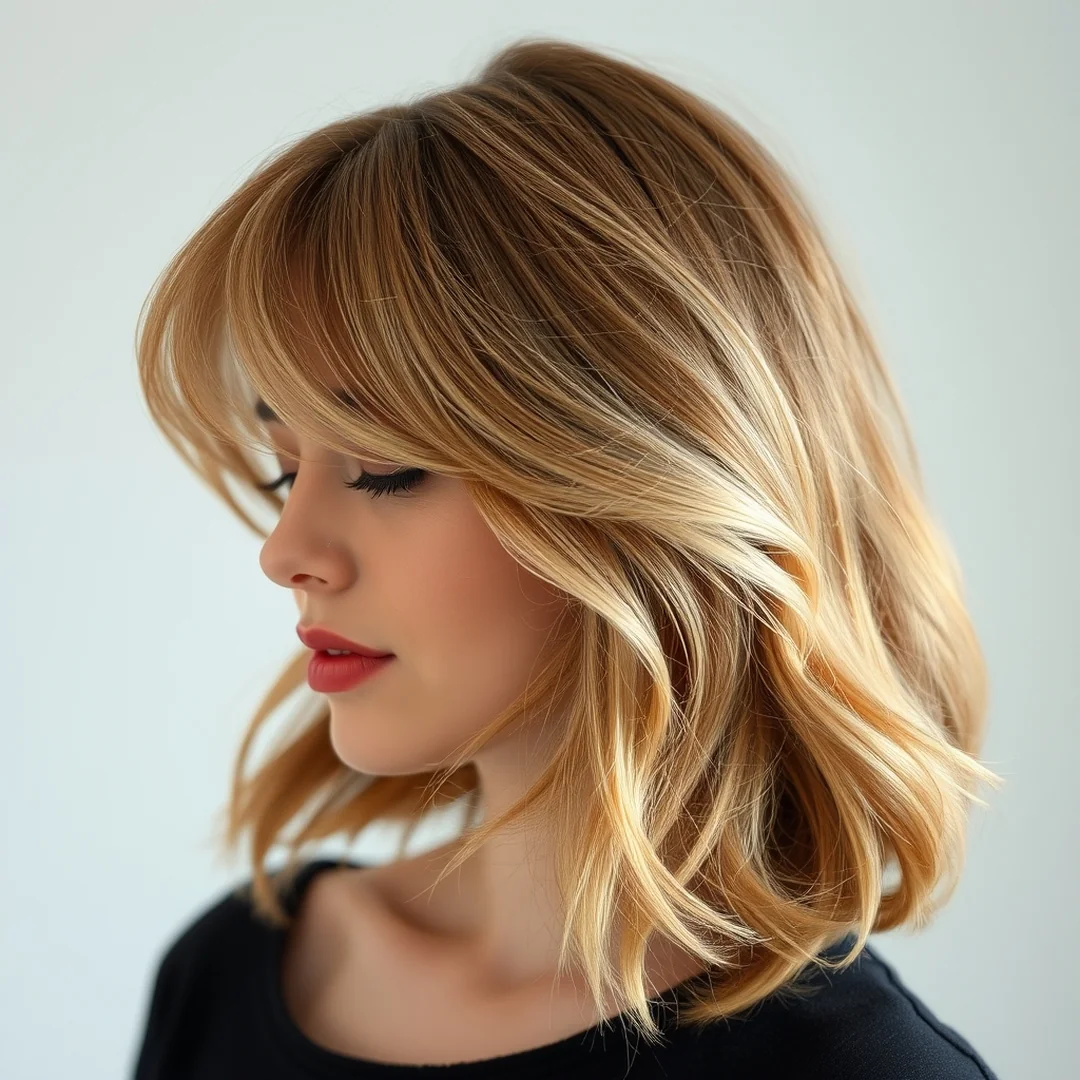 Wispy Bang Lob - 18 Lob Hairstyles Balayage Bangs High End Style Ideas