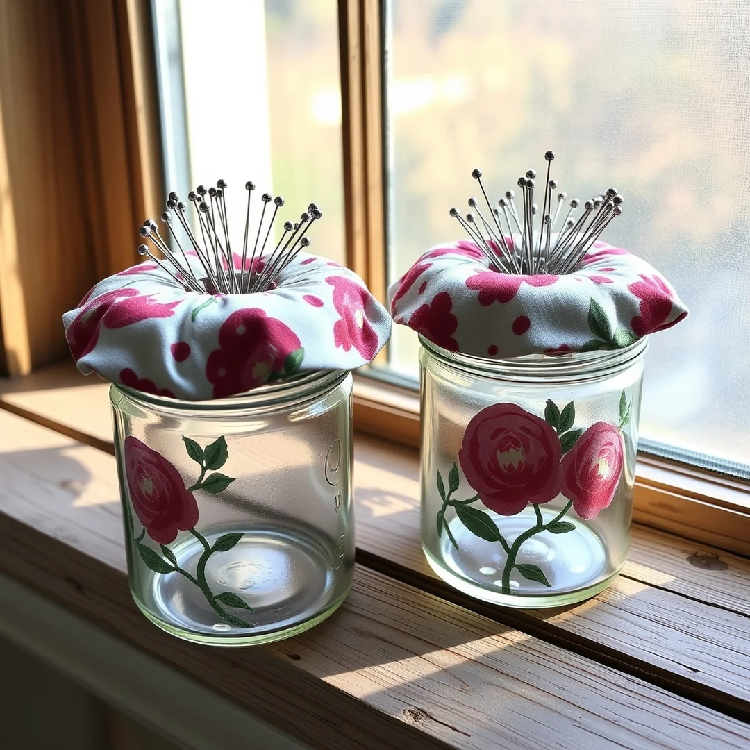 Floral Pincushion Jars - 18 Sewing Gift Ideas for Women That Feel Thoughtful Handmade