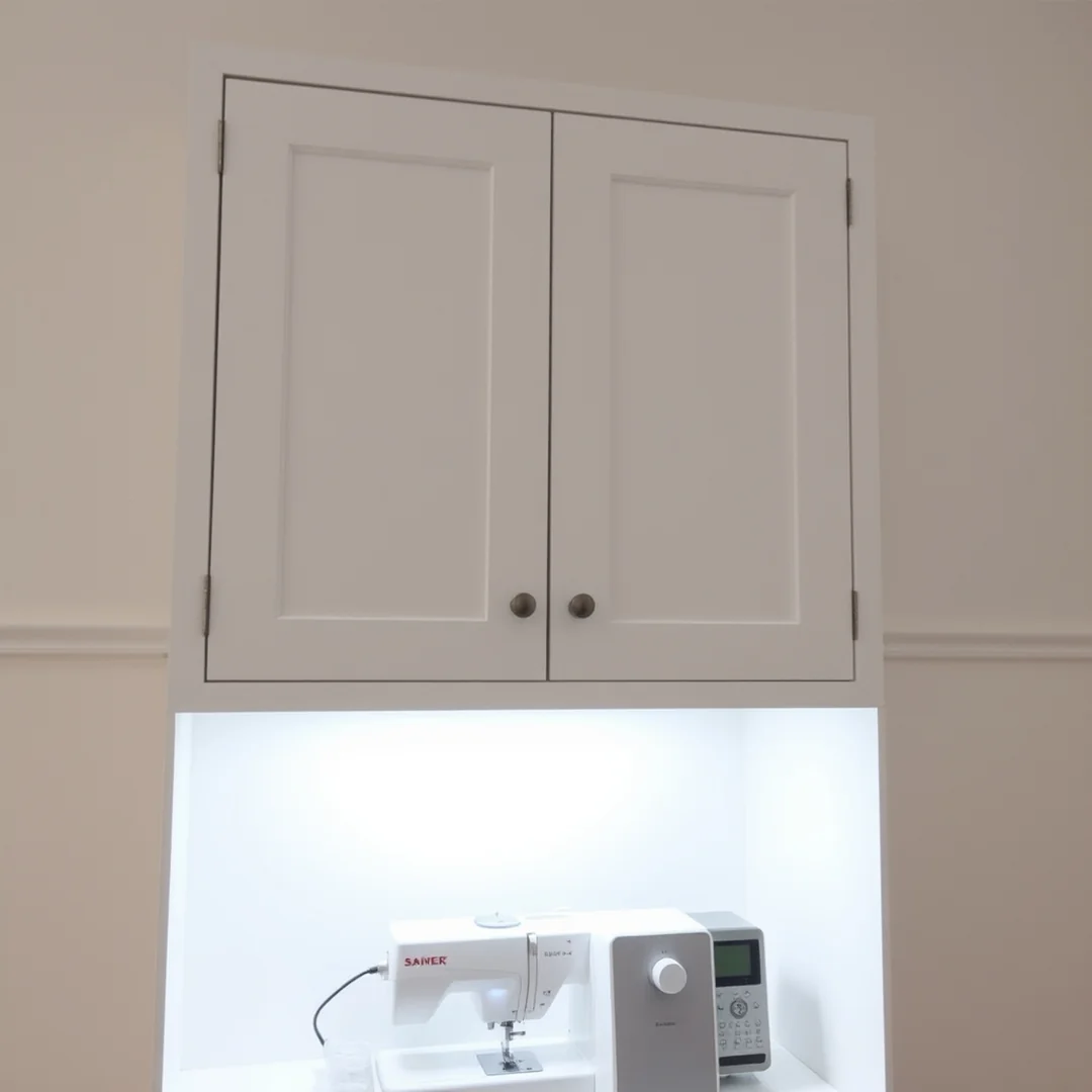 Built-in Cabinet Task Lighting - 18 Sewing Machine Cabinet Ideas to Hide Clutter Smartly