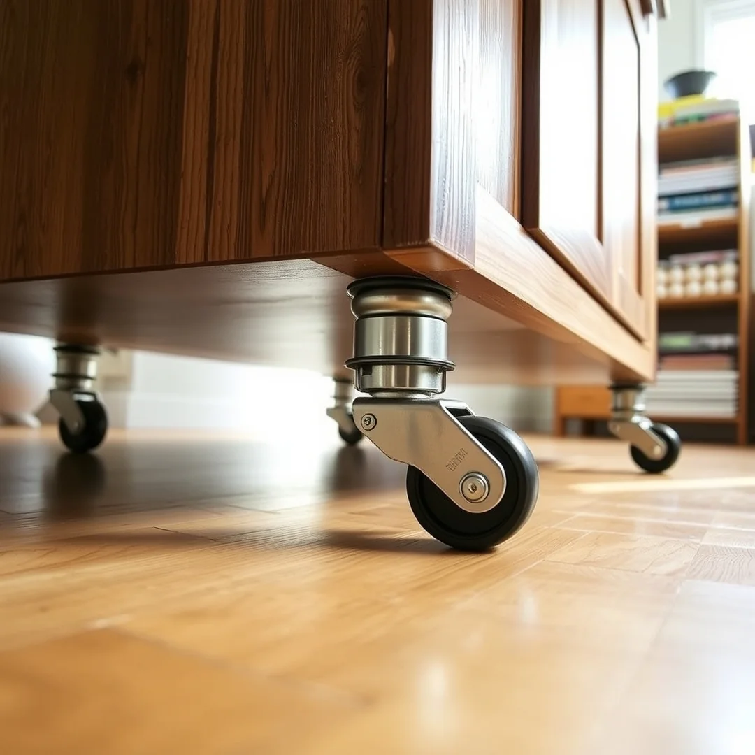 Rolling Caster Bases - 18 Sewing Machine Cabinet Ideas to Hide Clutter Smartly