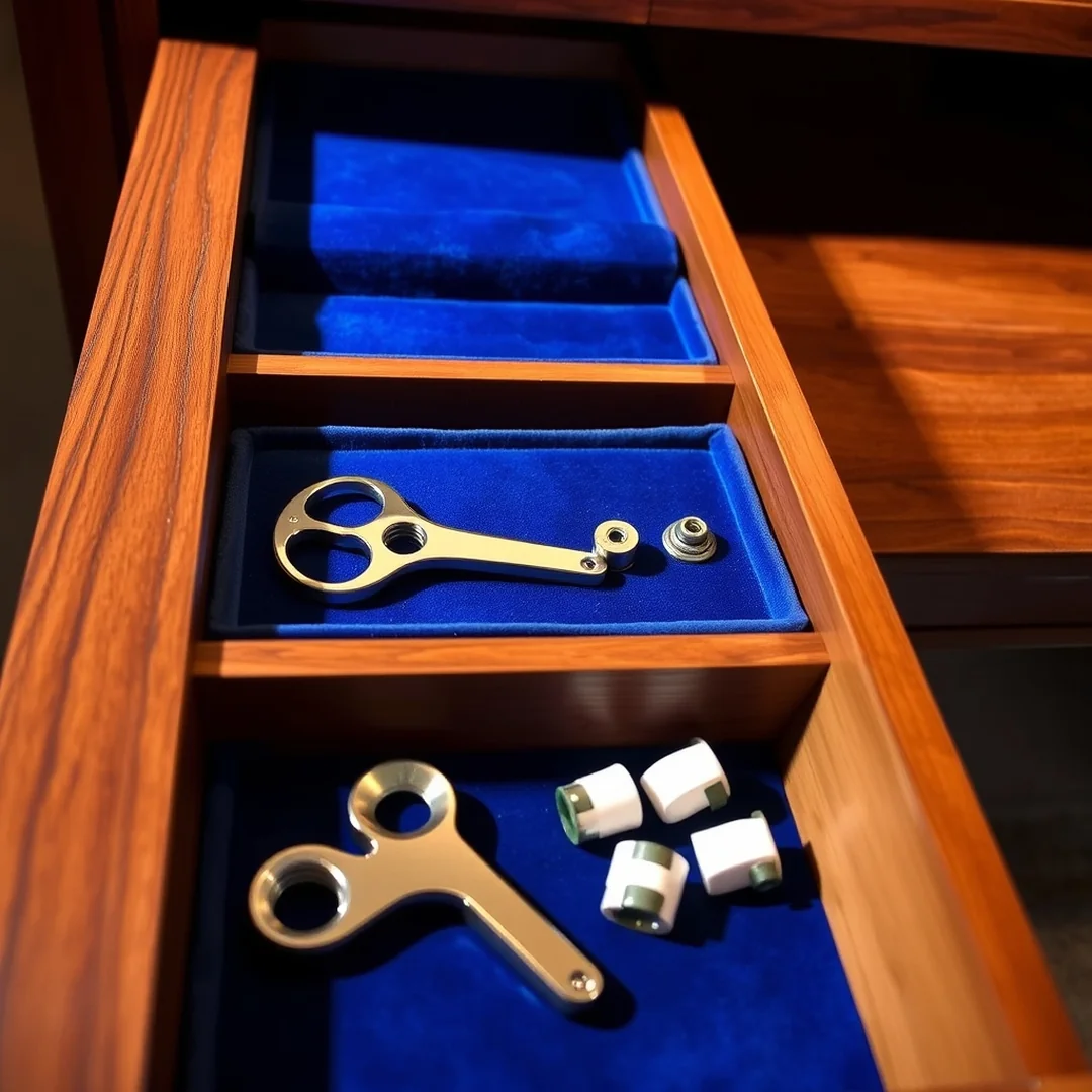 Velvet Lined Accessory Drawers - 18 Sewing Machine Cabinet Ideas to Hide Clutter Smartly