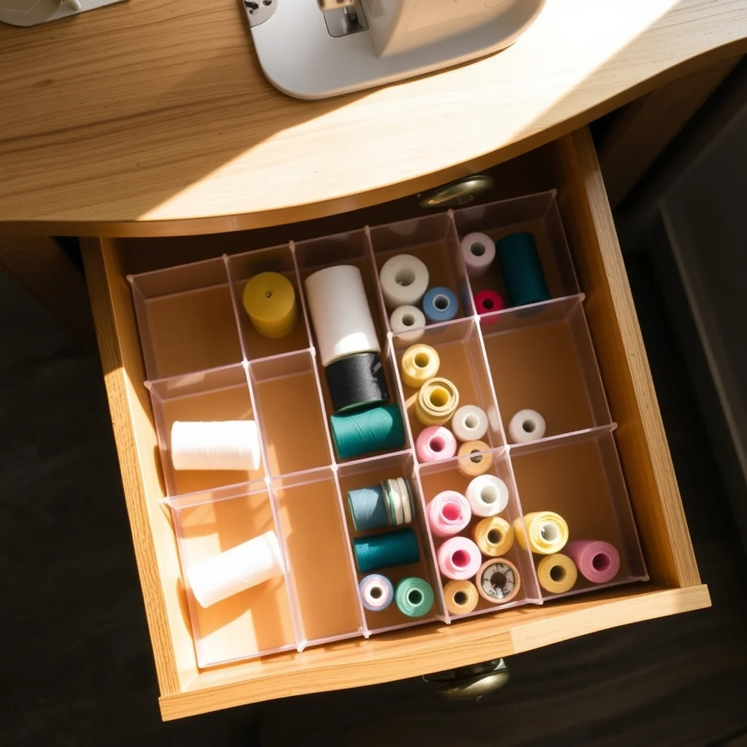 Integrated Drawer Dividers - 18 Sewing Machine Cabinet Ideas to Hide Clutter Smartly