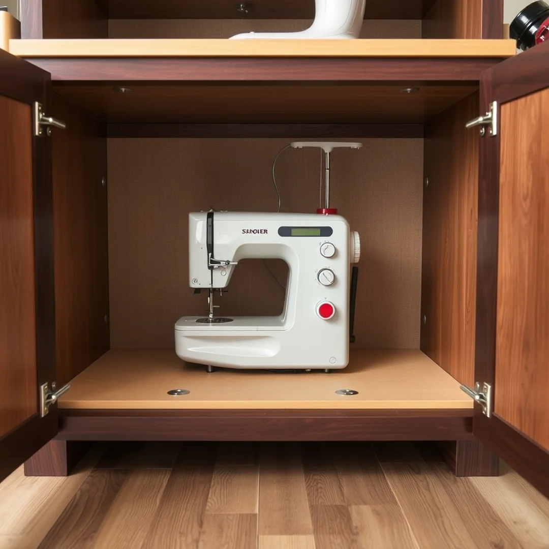 Serger Storage Compartments - 18 Sewing Machine Cabinet Ideas to Hide Clutter Smartly
