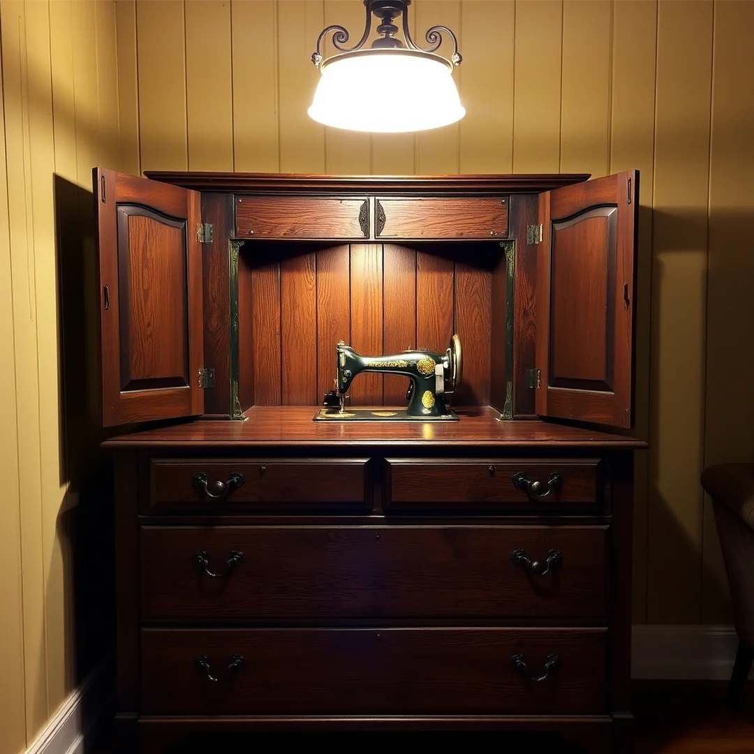 Vintage Cabinet Repurposing - 18 Sewing Machine Cabinet Ideas to Hide Clutter Smartly