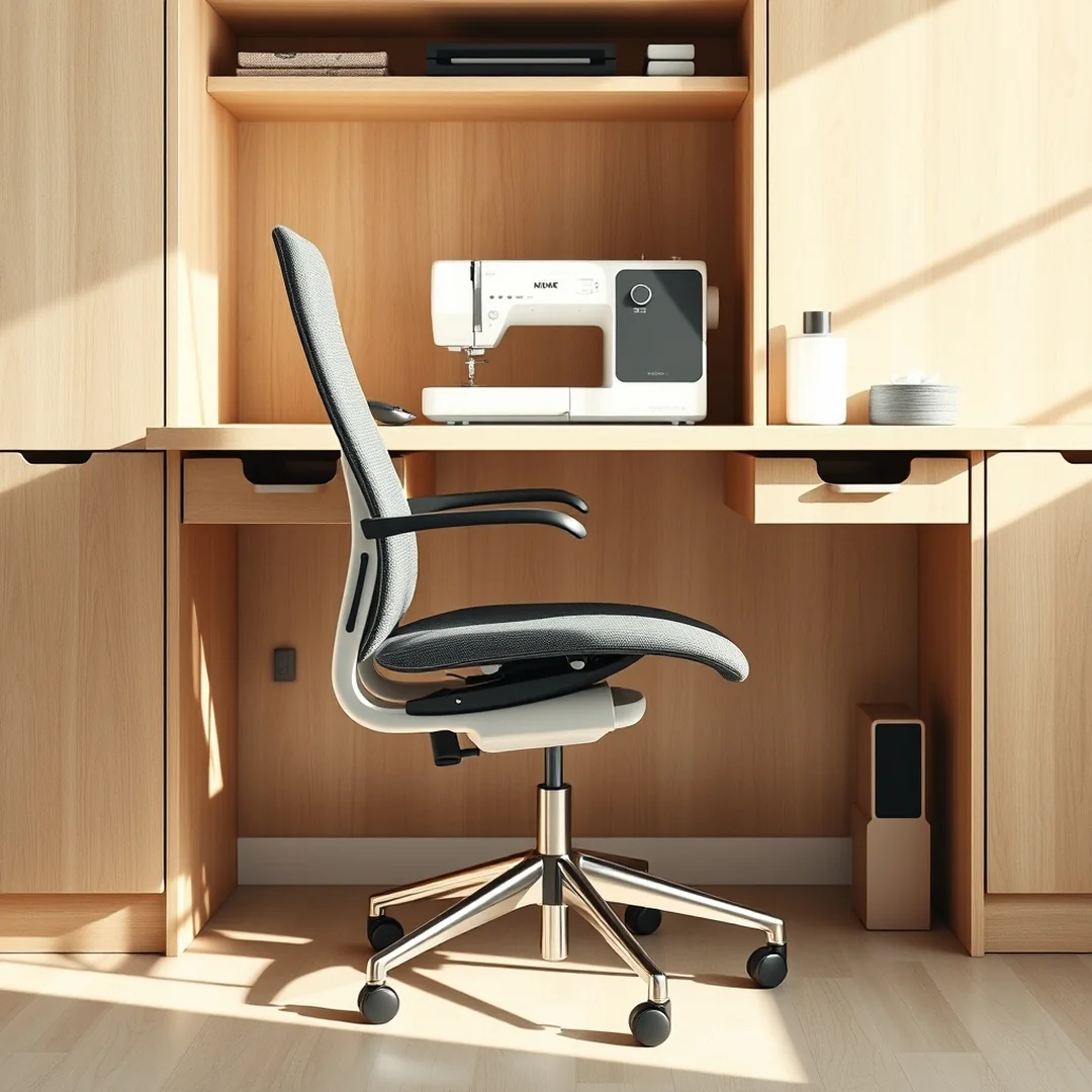 Modern Ergonomic Integration - 18 Sewing Machine Cabinet Ideas to Hide Clutter Smartly