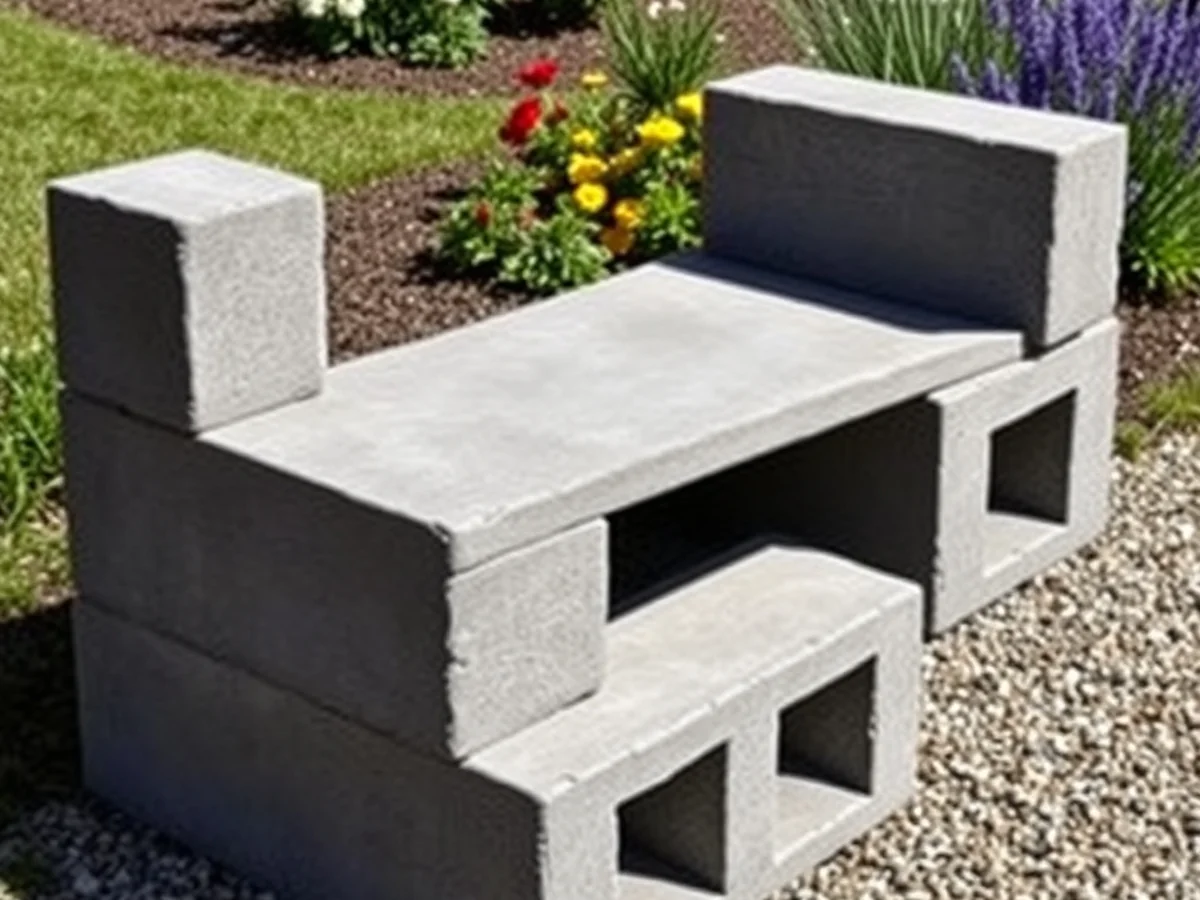 Concrete Block Seating - 18 Stunning DIY Outdoor Furniture Ideas for Garden