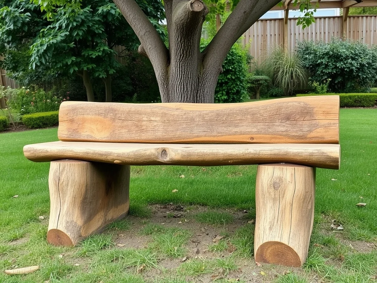 Rustic Log Bench - 18 Stunning DIY Outdoor Furniture Ideas for Garden