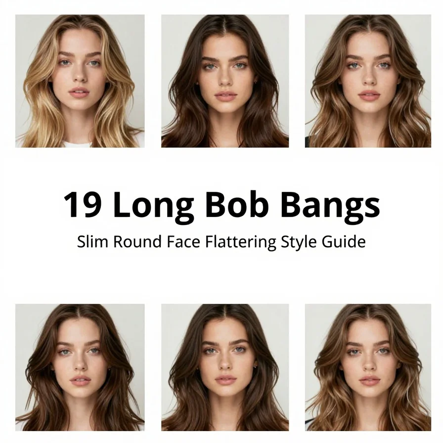 19 Long Bob Bangs Slim Round Face Flattering Style Guide