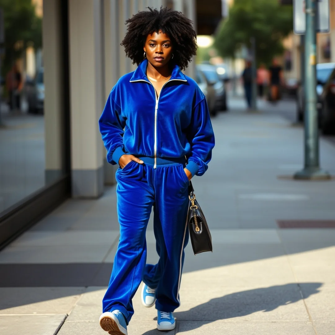 Velour Tracksuit Sets - 19 Baggy Early 2000s Outfits Black Women Street Style