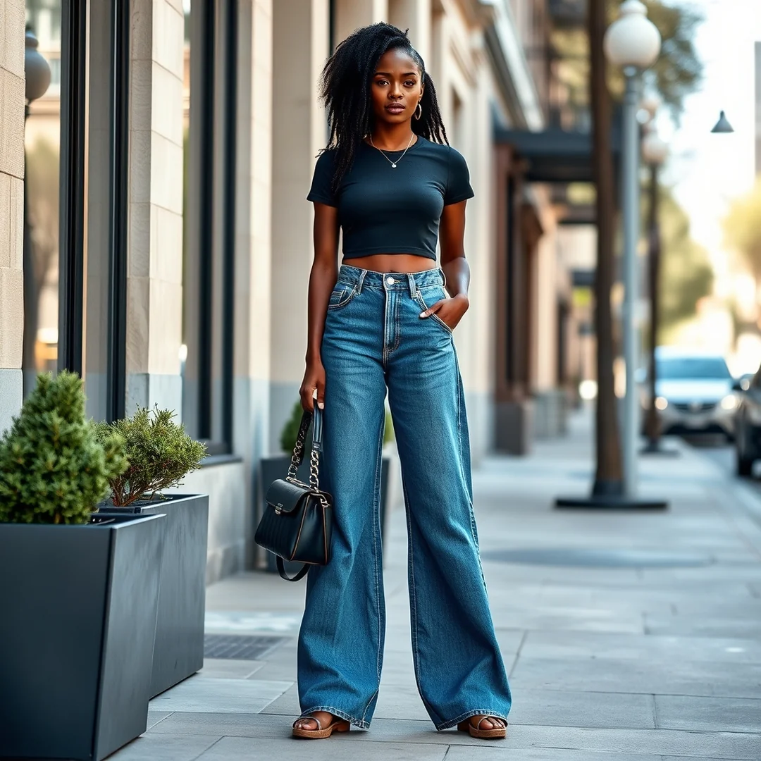 Wide Leg Denim - 19 Baggy Early 2000s Outfits Black Women Street Style
