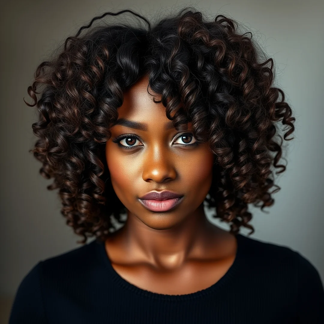 Espresso Depth Contrast - 19 Defined Curly Brown Hair Highlights Texture Boost Look