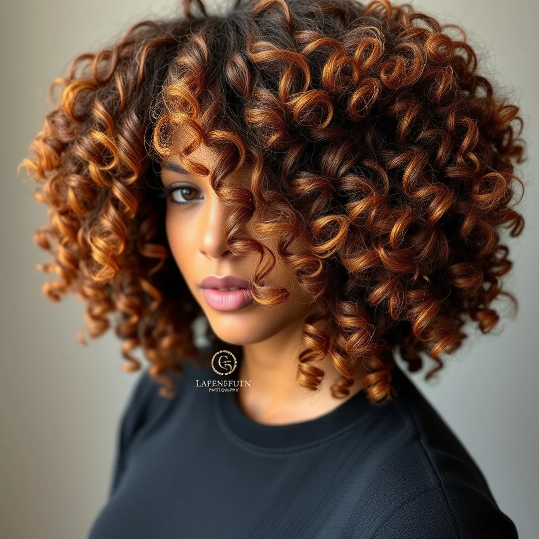 Copper Brown Infusion - 19 Defined Curly Brown Hair Highlights Texture Boost Look