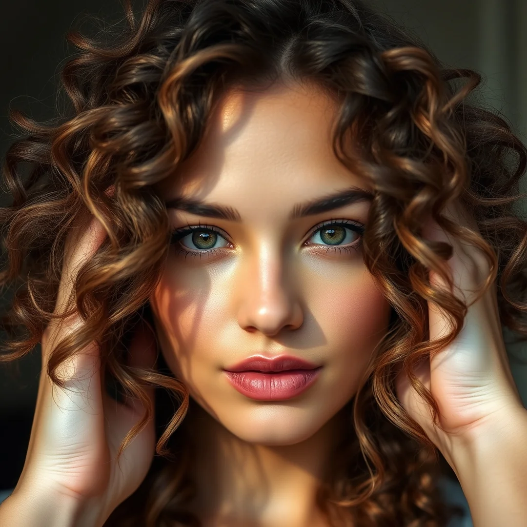 Face Framing Strands - 19 Defined Curly Brown Hair Highlights Texture Boost Look