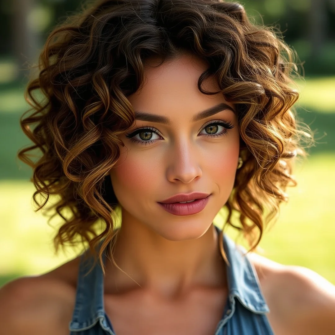 Subtle Babylights Placement - 19 Defined Curly Brown Hair Highlights Texture Boost Look