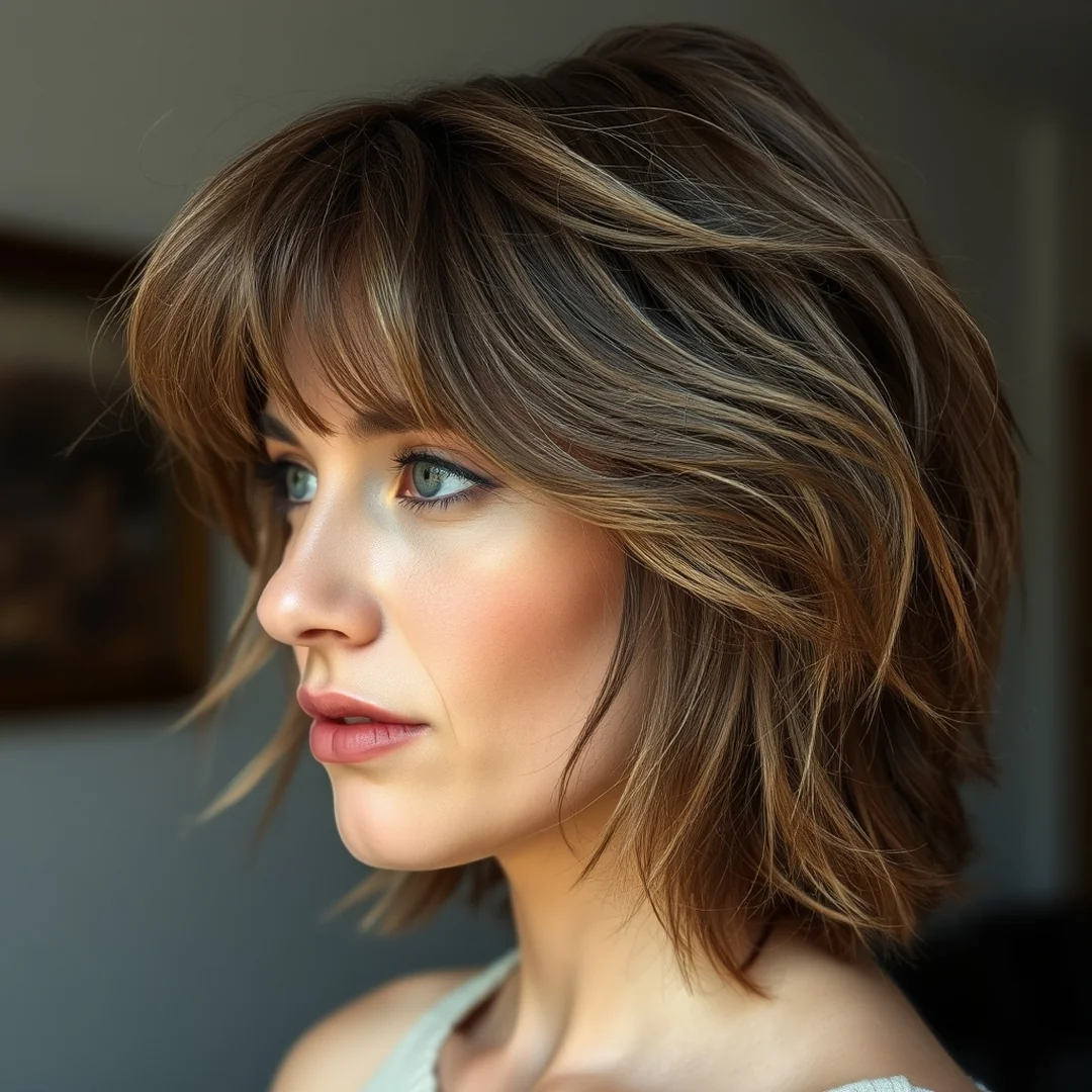 Messy Shag With Bangs - 19 Soft Shaggy Lob Haircuts With Bangs Effortless Cool