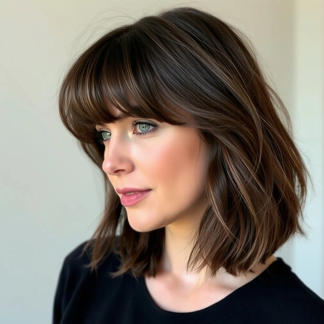 Shaggy Lob With Bangs - 19 Soft Shaggy Lob Haircuts With Bangs Effortless Cool