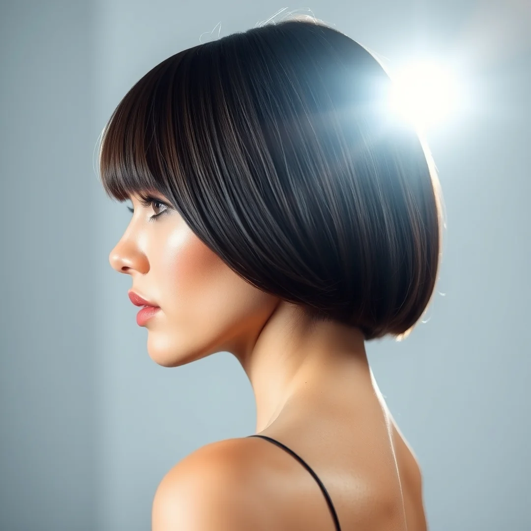 Sleek Blunt Bob - 20 Bob Haircuts With Bangs Fresh Modern Chic Looks Now