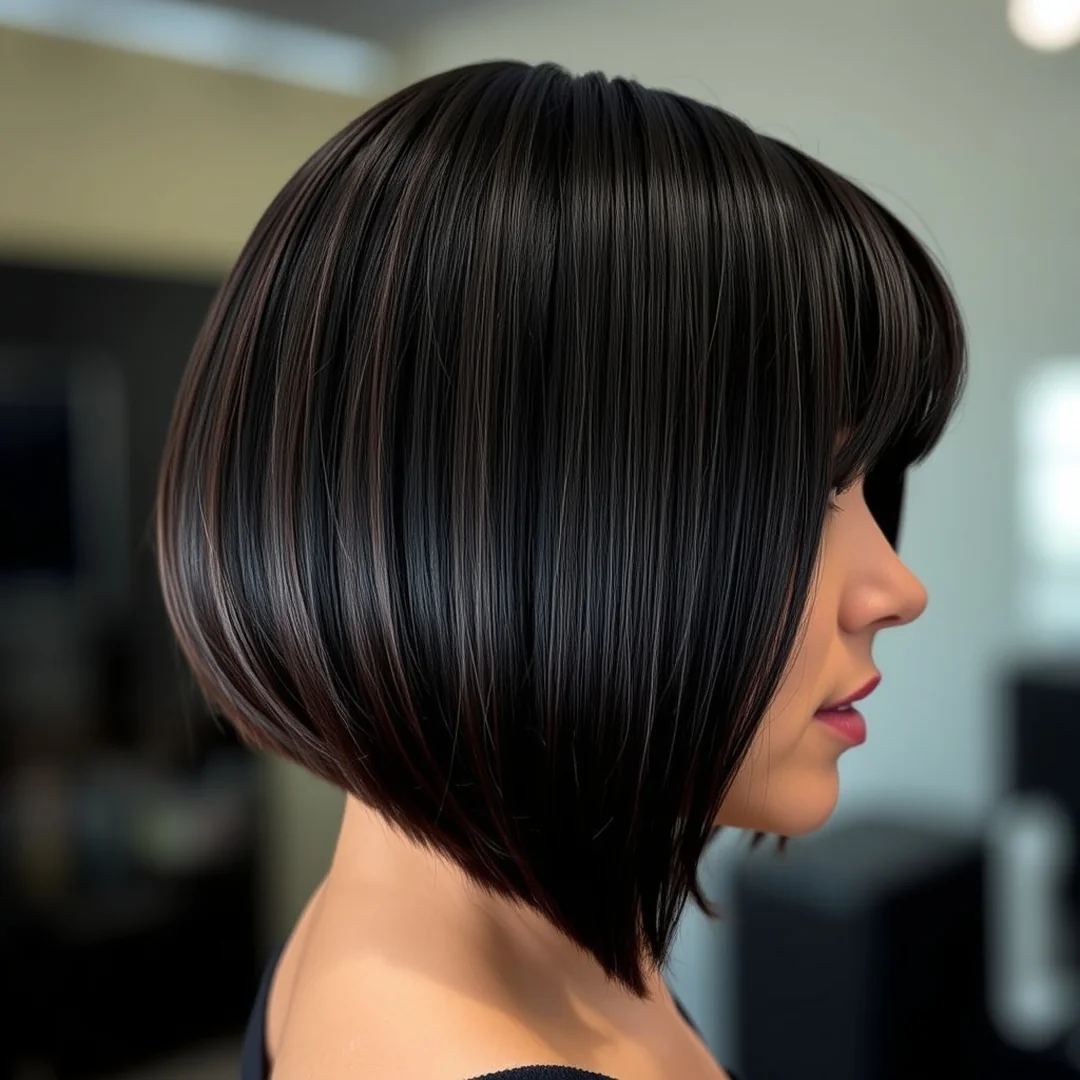 Dark Chic Bob - 20 Bob Haircuts With Bangs Fresh Modern Chic Looks Now