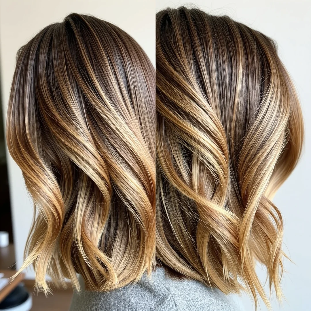 Textured Layered Ends - 20 Effortless Brown Balayage Hair Highlights Grow Out