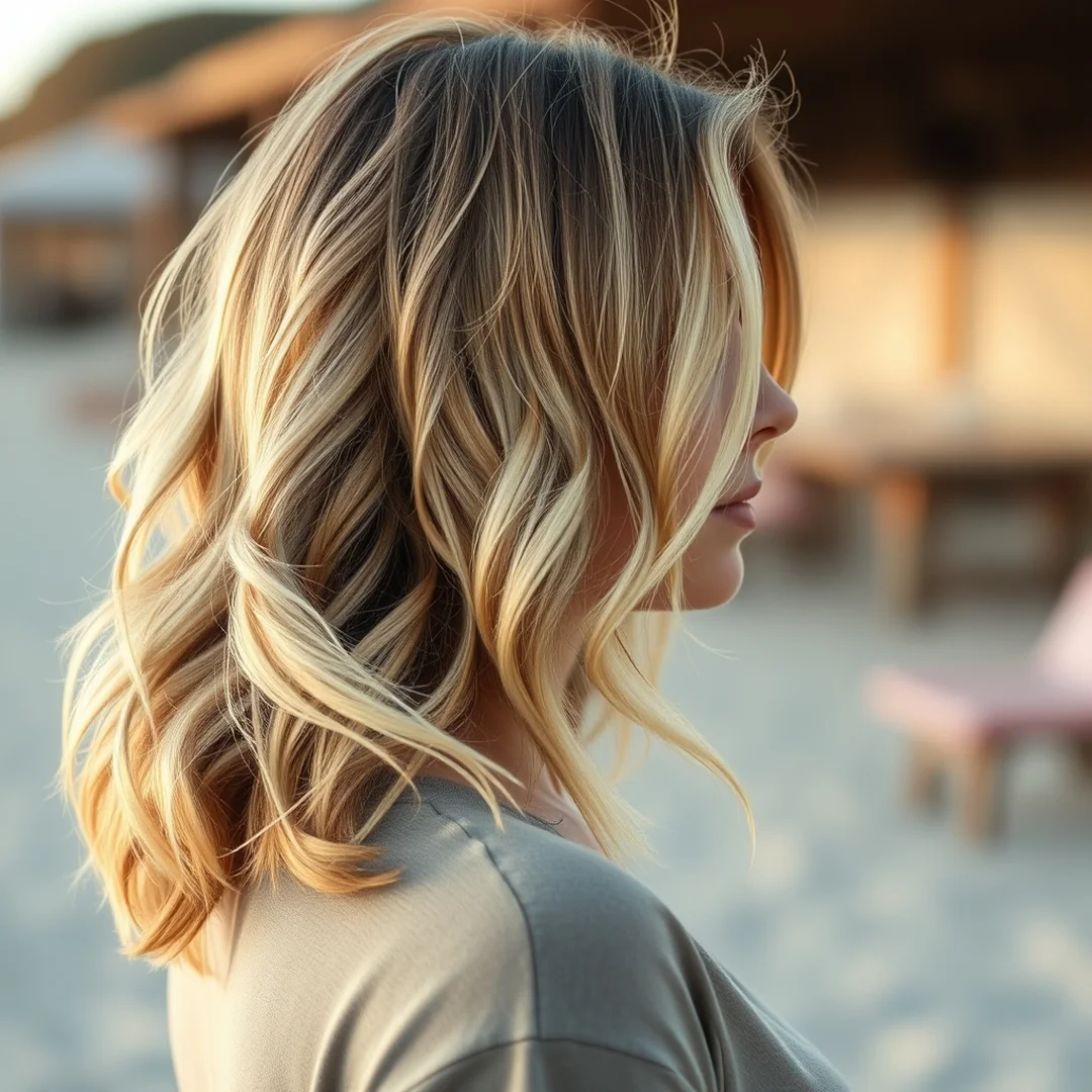 Wavy Beachy Lob - 20 Long Bob Curtain Bangs Hairstyles Face Framing Look