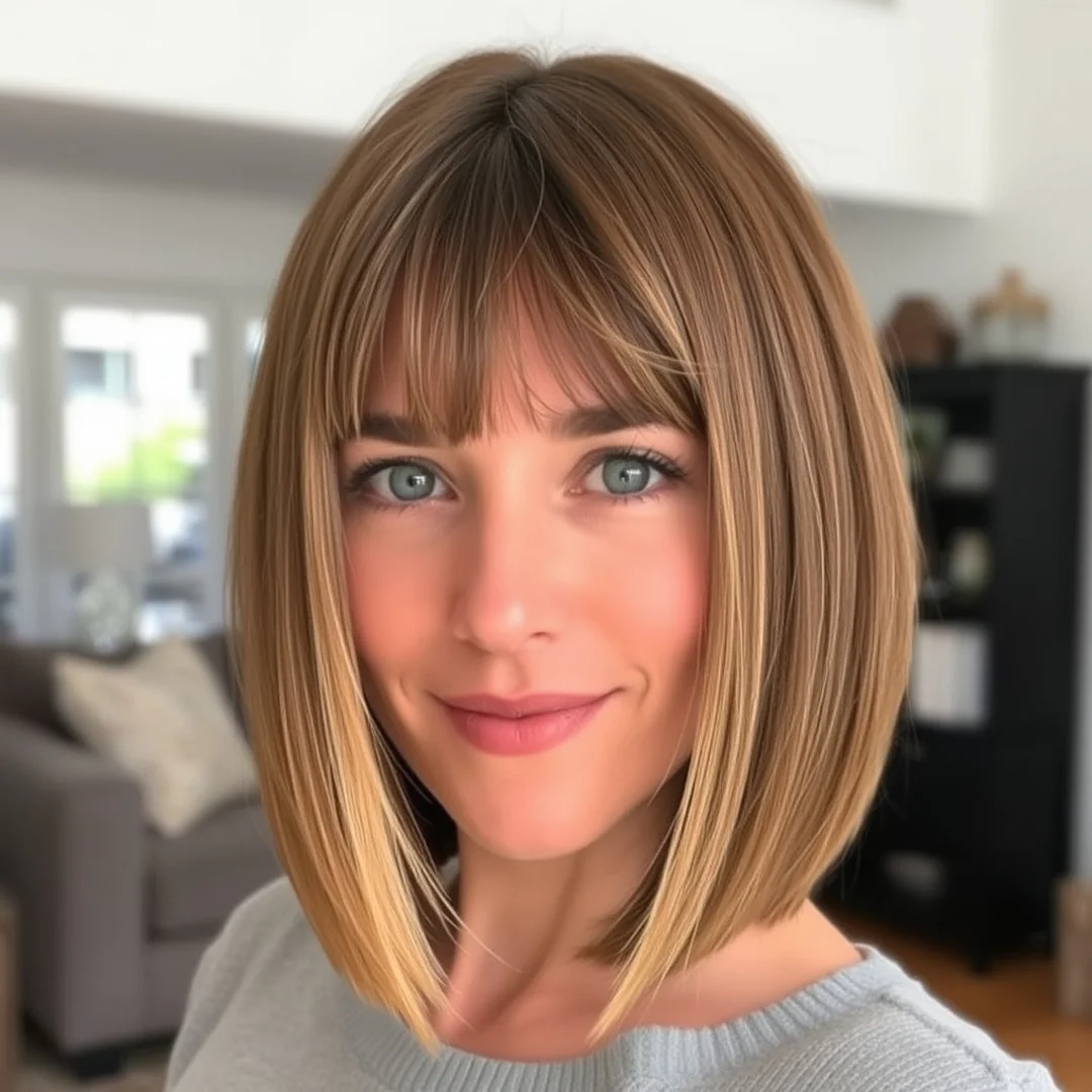 Parted Center Bangs - 20 Long Bob Haircuts Bangs Put Together Instant Style Look