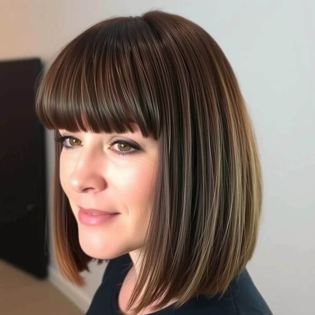 Deep Layered Fringe - 20 Long Bob Haircuts Bangs Put Together Instant Style Look