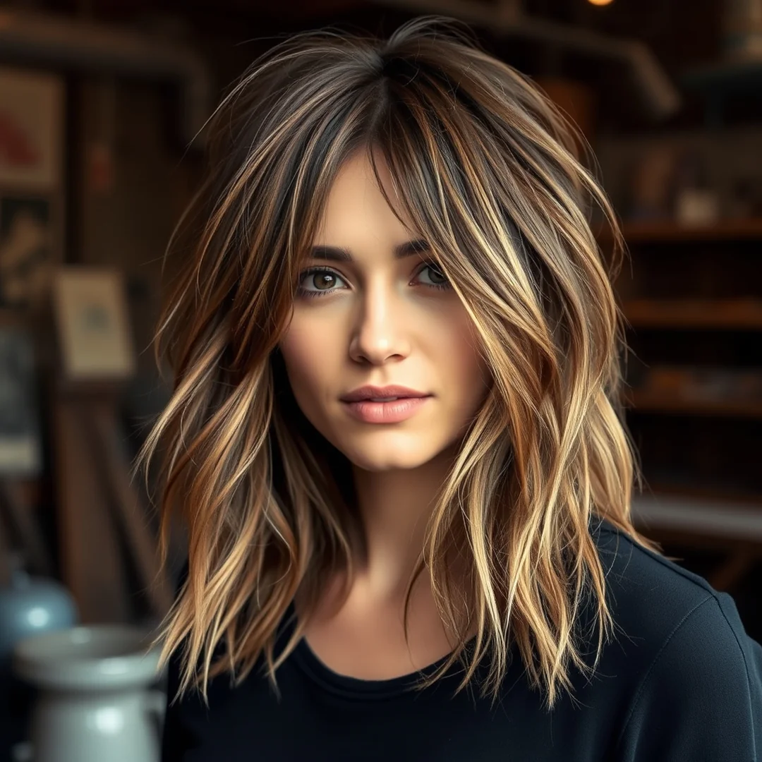 Textured Shaggy Lob - 20 Long Bob Haircuts Bangs Put Together Instant Style Look