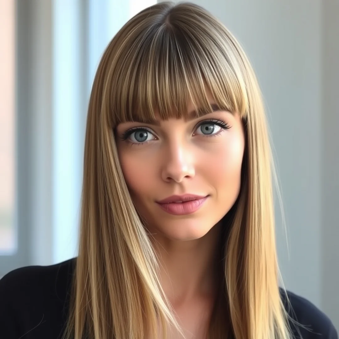 Long Tapered Bang Look - 20 Youthful Long Hairstyles Side Bangs Face Lifting Look