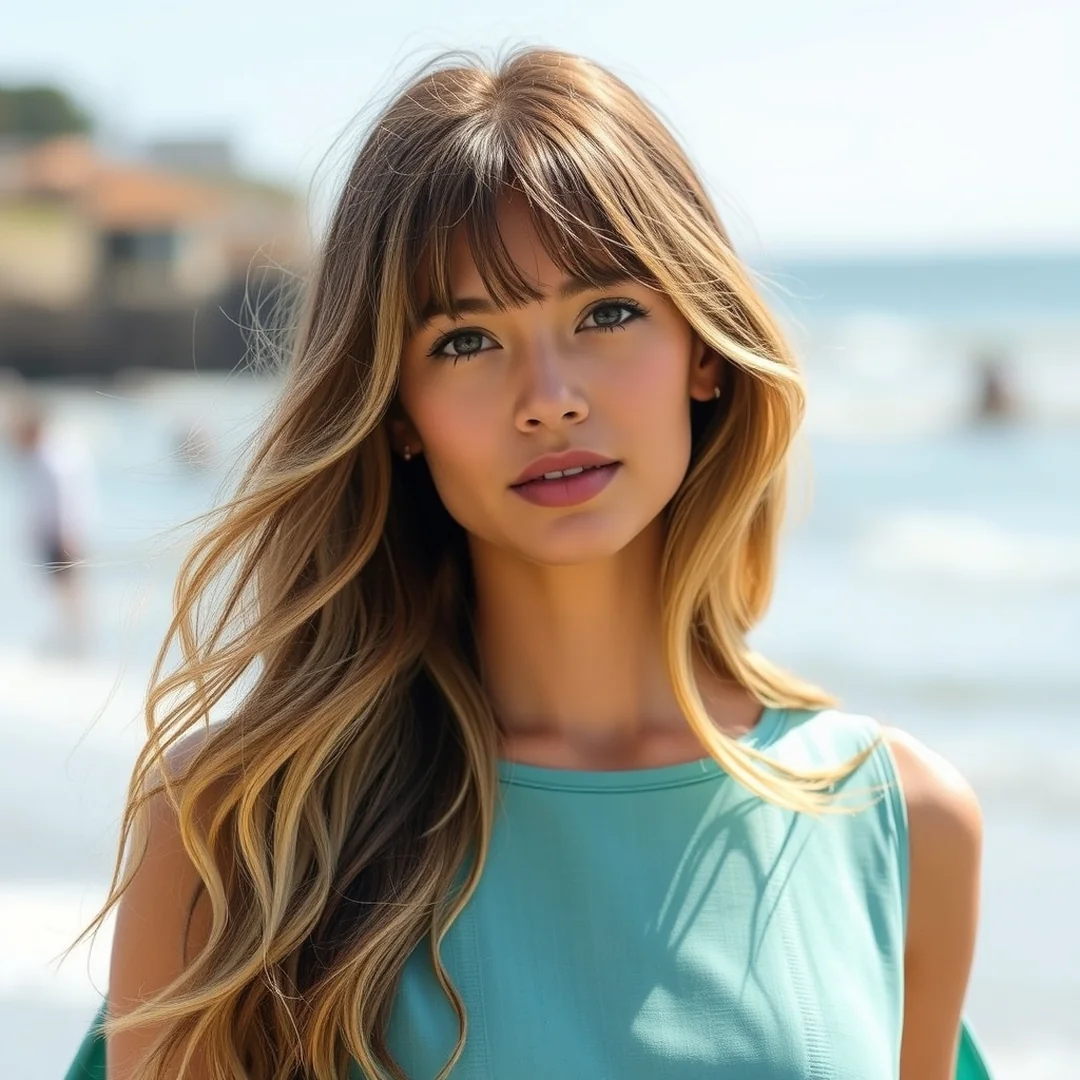 Boho Waves Side Bangs - 20 Youthful Long Hairstyles Side Bangs Face Lifting Look