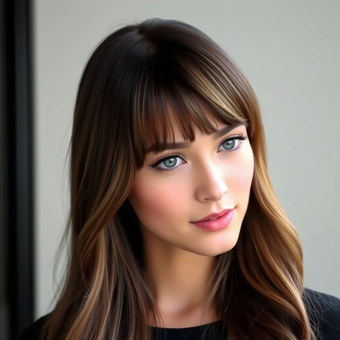 Graduated Layered Side Bangs - 20 Youthful Long Hairstyles Side Bangs Face Lifting Look
