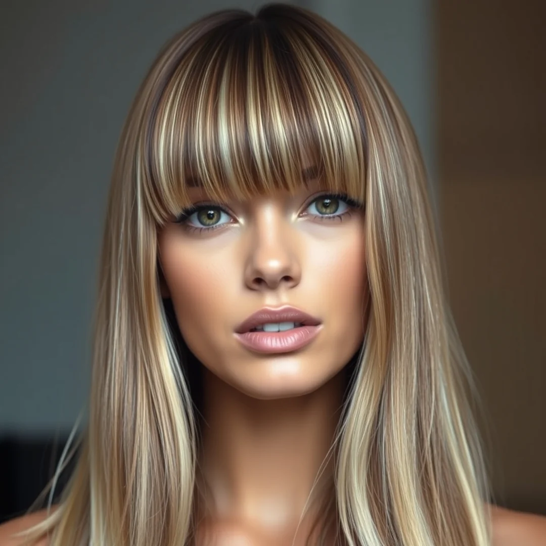 Highlighted Face Framing Bangs - 20 Youthful Long Hairstyles Side Bangs Face Lifting Look