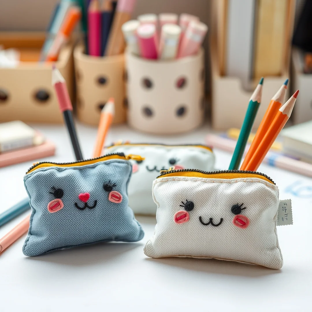 Embroidered Pencil Pouches - 15 Cute Kawaii DIY Craft Ideas to Make Today