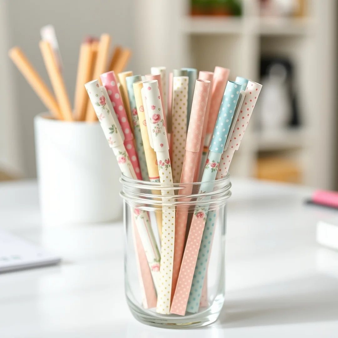 Washi Tape Pens - 15 Cute Kawaii DIY Craft Ideas to Make Today