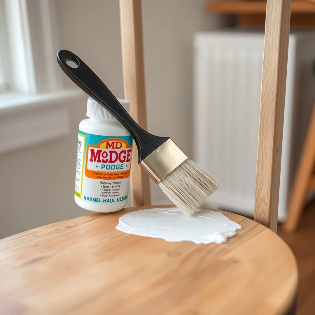 Applying Adhesive Medium - 15 How to Decoupage with Fabric Step by Step Beginner Guide