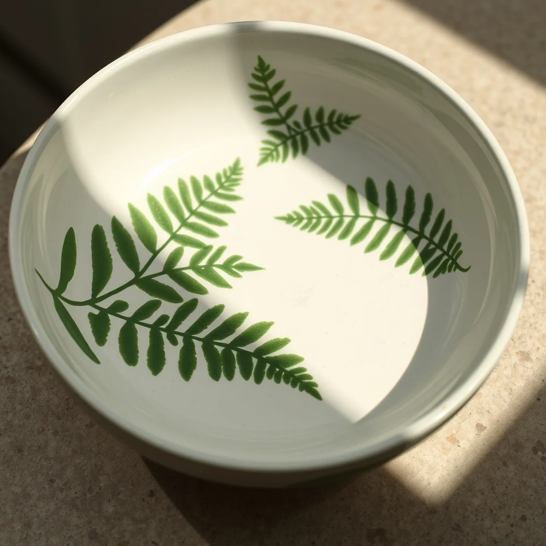 Leaf Print Motifs - 16 Easy Bowl Pottery Painting Ideas for Beginners