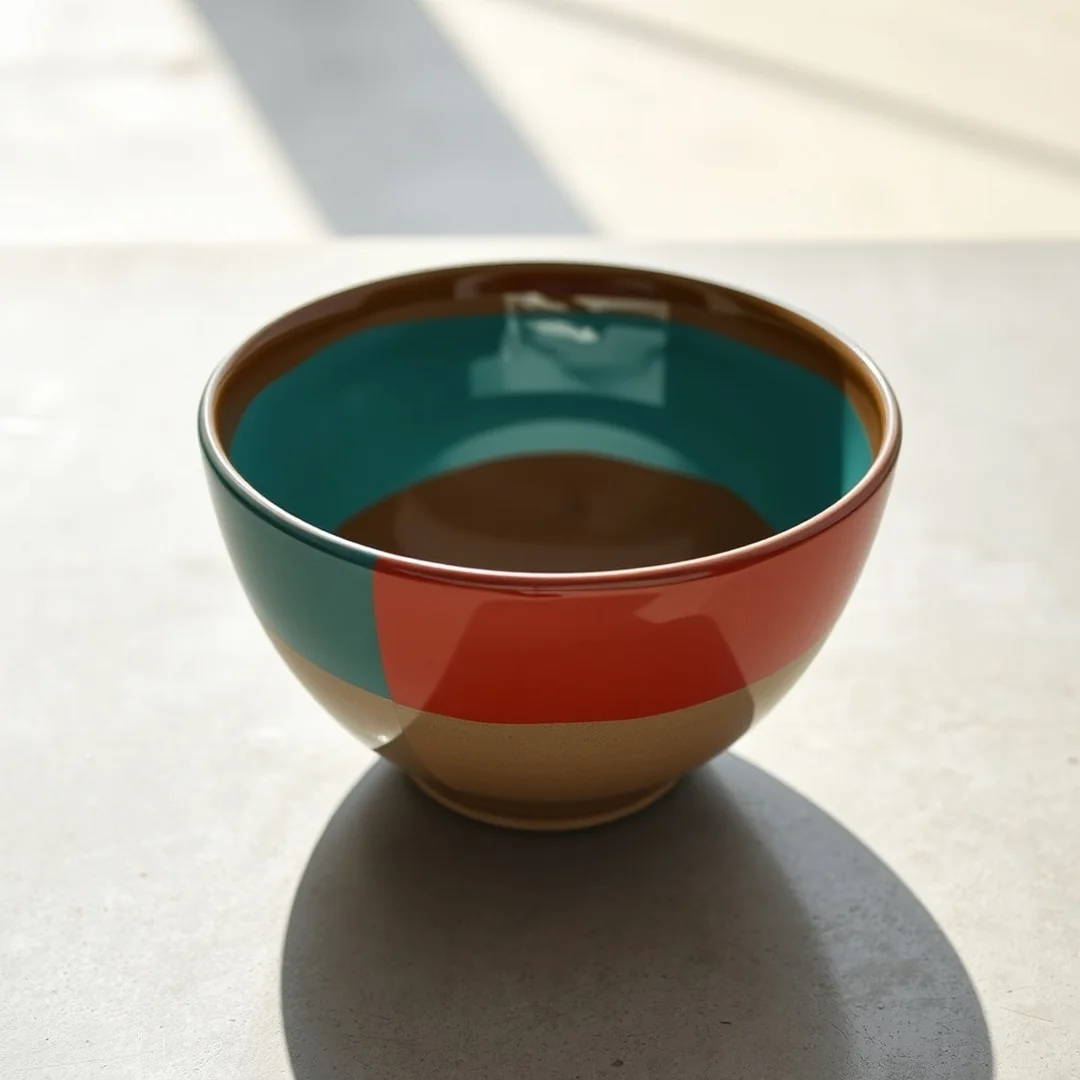 Solid Color Blocking - 16 Easy Bowl Pottery Painting Ideas for Beginners