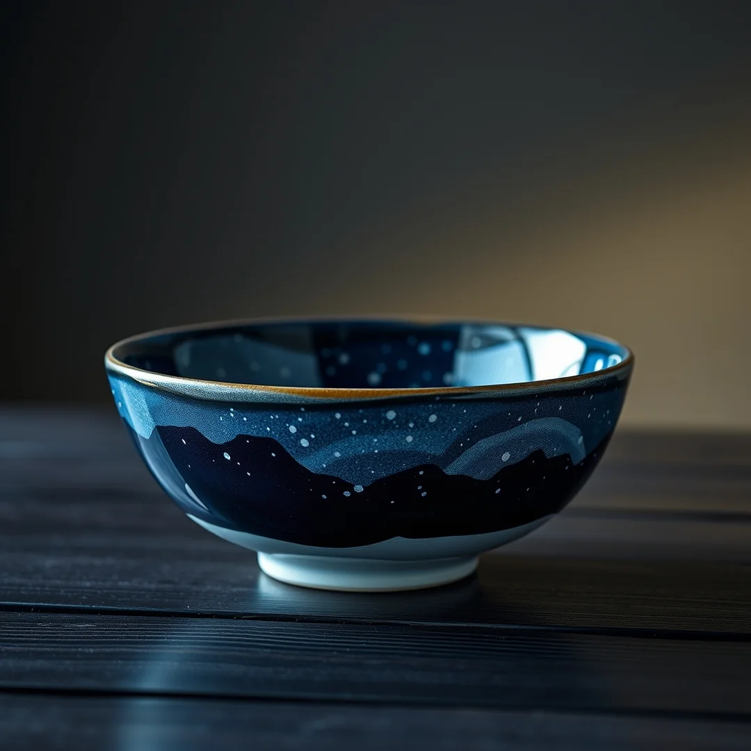 Starry Night Scenes - 16 Easy Bowl Pottery Painting Ideas for Beginners