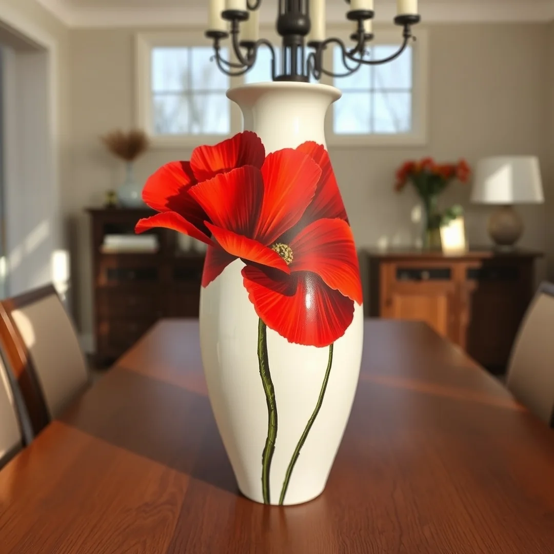 Bold Poppy Flower Art - 16 Pottery Flower Painting Ideas for Handmade Decor