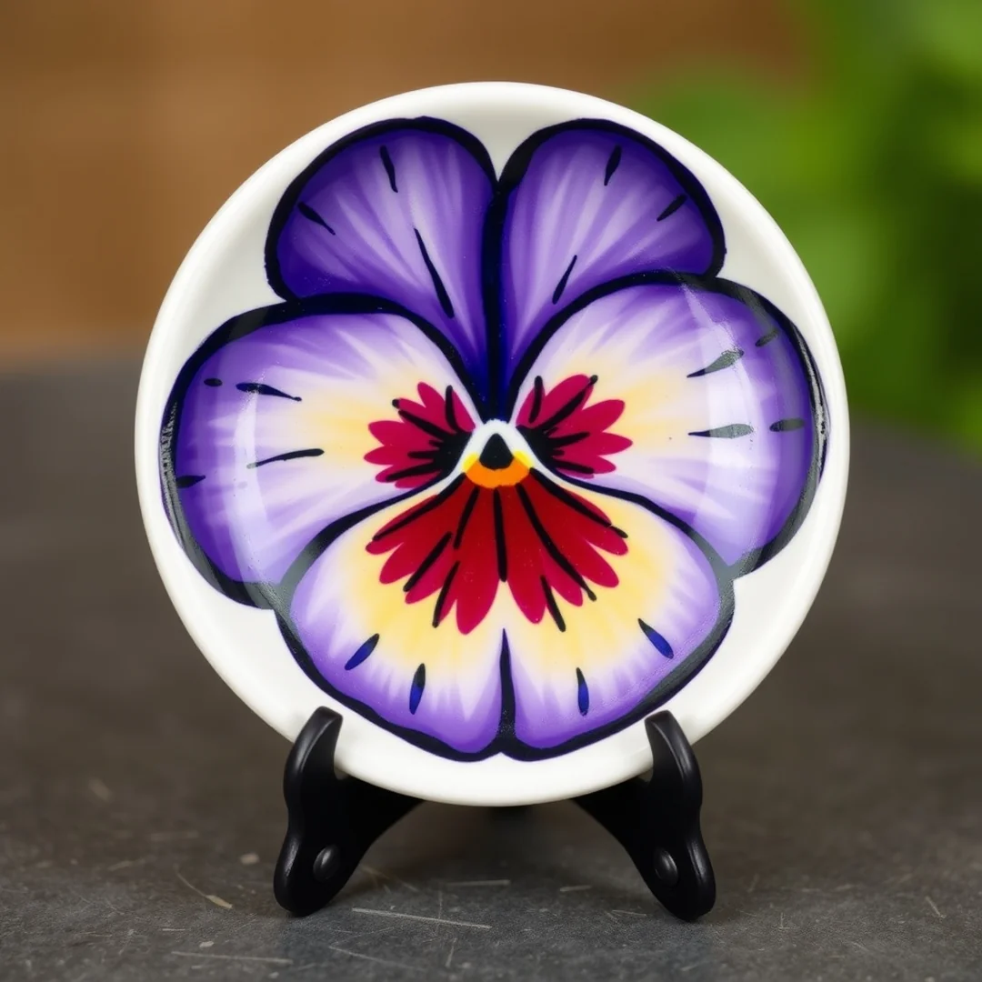 Detailed Pansy Face Patterns - 16 Pottery Flower Painting Ideas for Handmade Decor