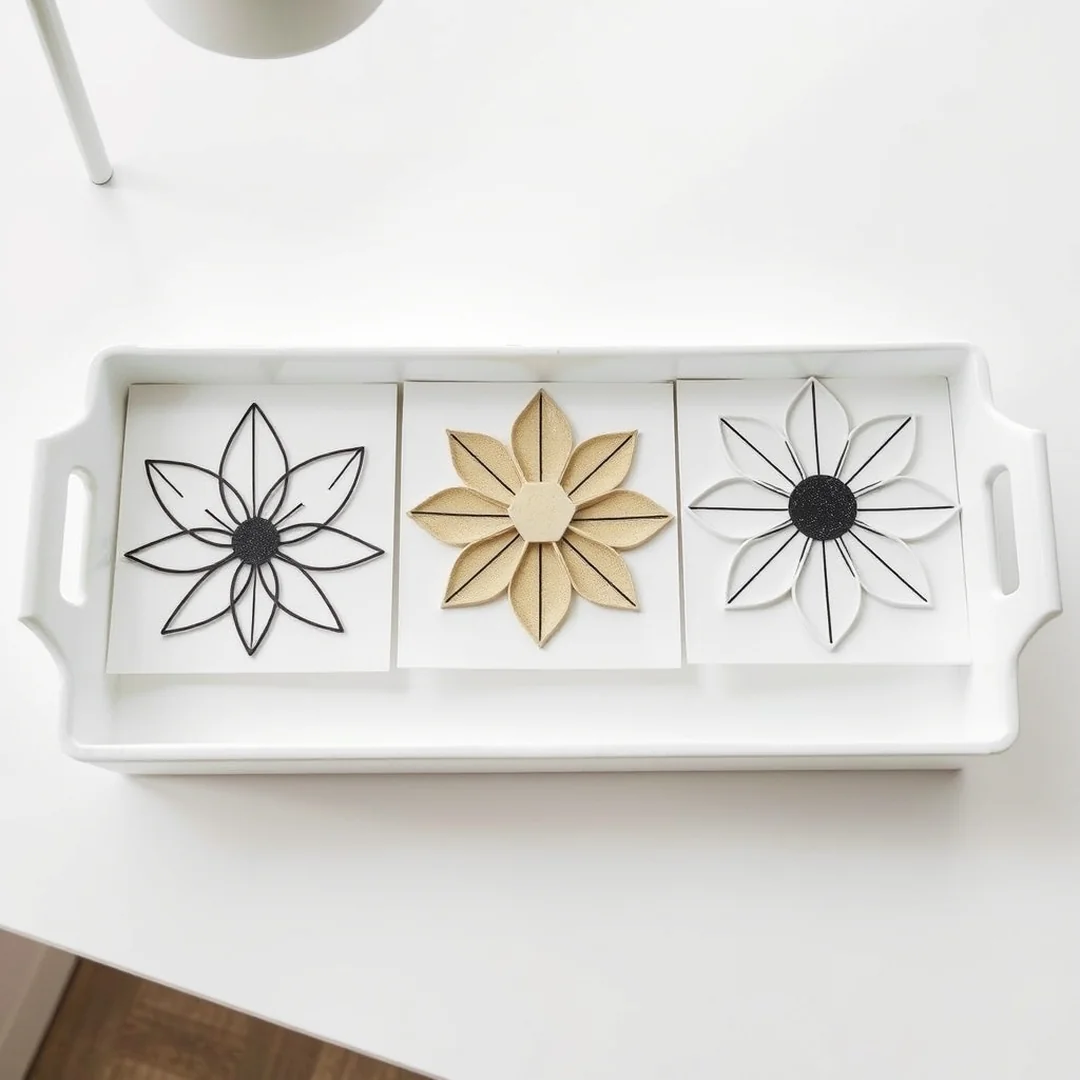 Geometric Ceramic Flower Prints - 16 Pottery Flower Painting Ideas for Handmade Decor