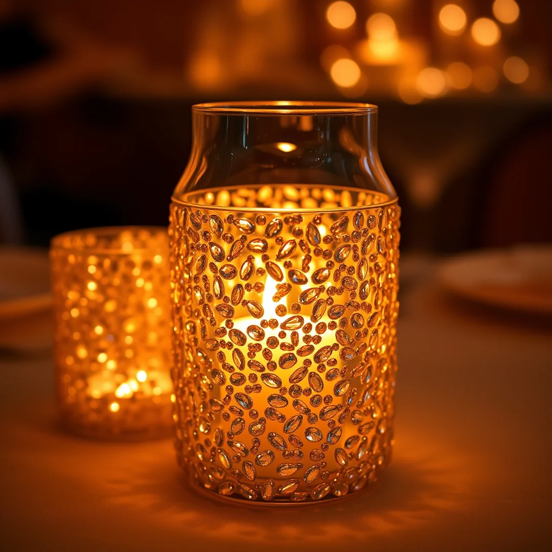 Embellished Candle Jars - 17 Easy Rhinestone Projects That Look Expensive