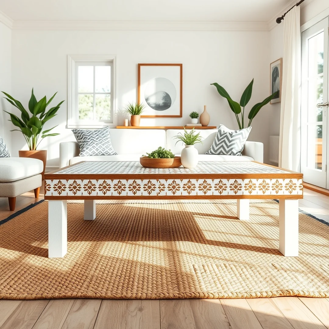 Stenciled Coffee Table Designs - 17 Hand Painted Furniture Ideas to Transform Home