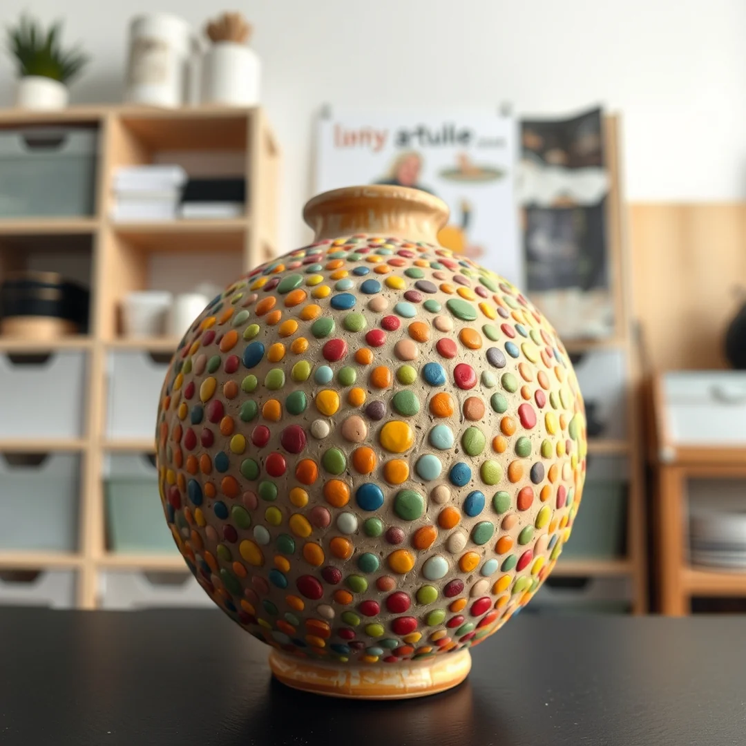 Dot Art Details - 17 Pottery Vase Painting Ideas for Home Decor