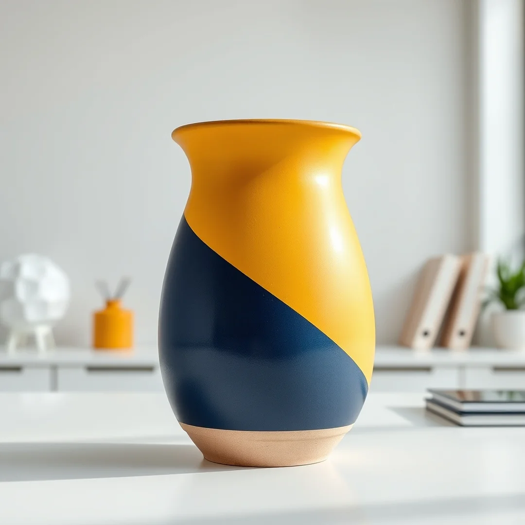 Modern Color Blocking - 17 Pottery Vase Painting Ideas for Home Decor