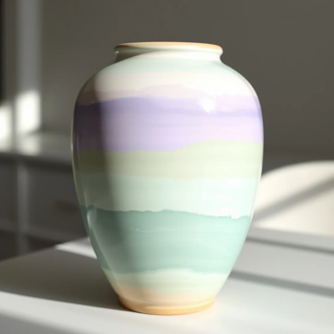 Soft Pastel Washes - 17 Pottery Vase Painting Ideas for Home Decor
