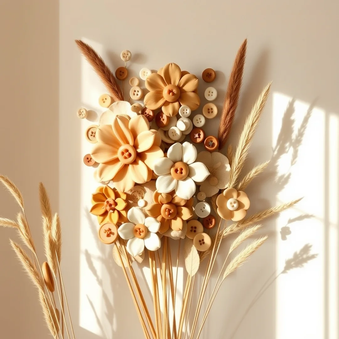 Boho Button Designs - 18 Button Flower Craft Ideas Adults Will Love