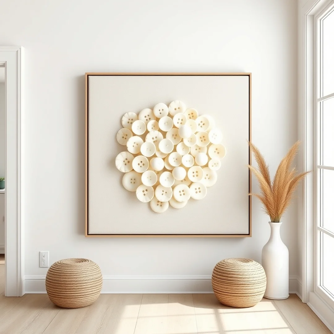 Farmhouse Floral Art - 18 Button Flower Craft Ideas Adults Will Love